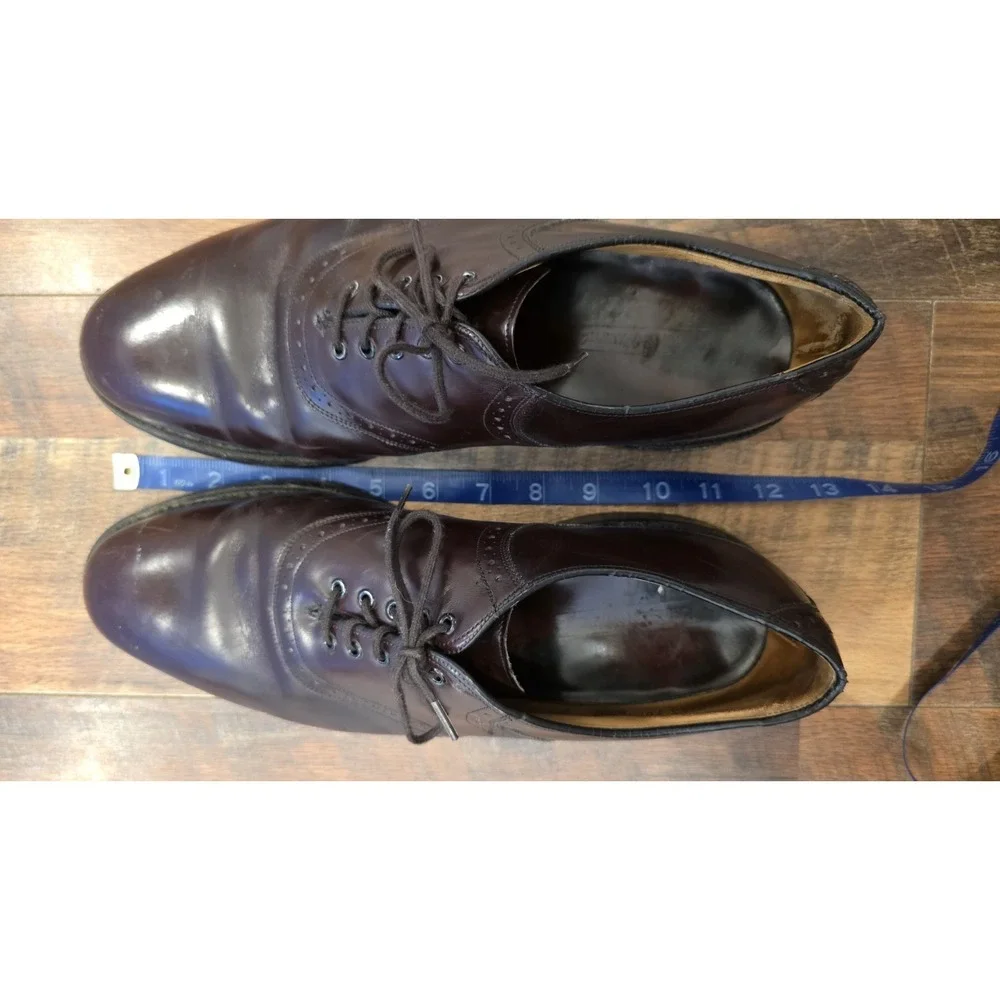 VTG Johnston & Murphy Dress Shoe Men 10.5 Oxblood Cap Toe Balmoral Oxford Brogue